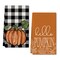 2 Pieces Pumpkin Fall Kitchen Towels ,Maple Leaves Autumn Dish Towels 18x26 Inch,Farmhouse Home Indoor Thanksgiving Harvest Seasonal Vintage Decorations AD002